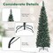 Slim Pencil Artificial Christmas Tree with Pinecones and PVC Branch Tips for Small Spaces